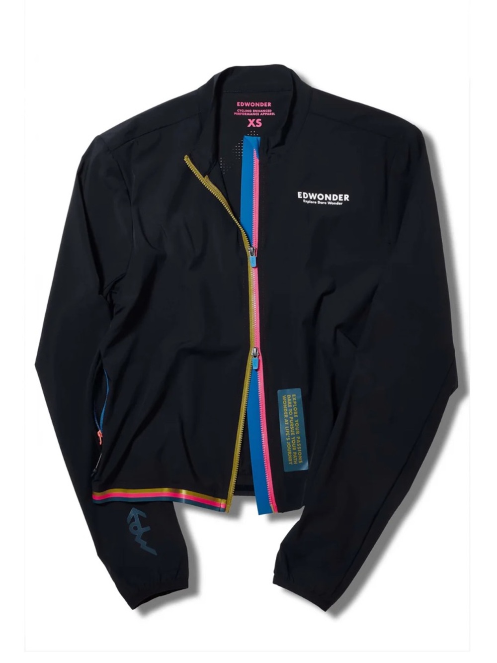 Women's Black Lightweight Zip Jacket with Color-Trim Details
